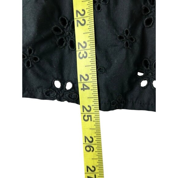 Gap Eyelet Flutter Sleeve Tank Top Women’s Sz L Black Buttons Cottagecore - Picture 6 of 7